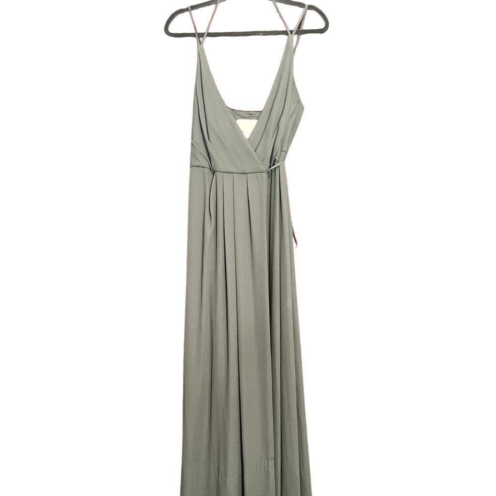 Black Floor Length Bridesmaid Wrap Dress